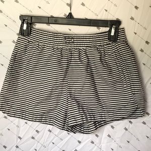 Black White Pencil Stripe Shorts